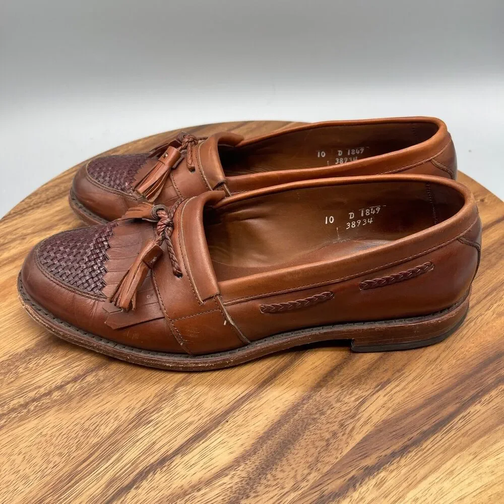 Allen Edmonds Cody Loafers Mens 10 D Brown Leather Tassel Dress Shoes Oxfords